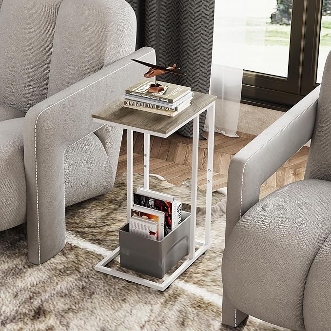 WLIVE Side Table, C Shaped End Table - Image 6