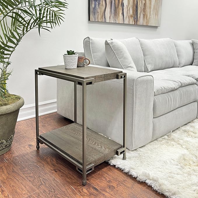 Roundhill Furniture Corbeta Living Room, Side Tables, Aged Graphite by RoundhillFurniture