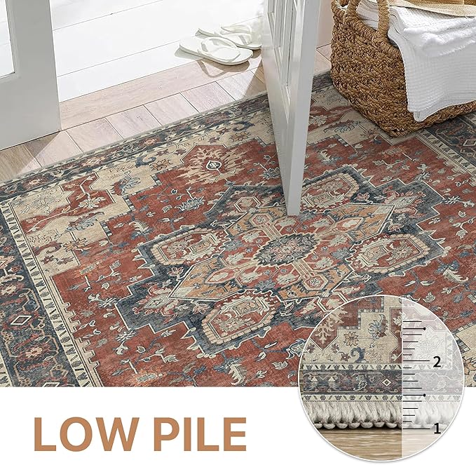 GENIMO 2'6''x10 Runner Rugs for Hallway, Machine Washable Non Slip Vintage Rugs - Image 4