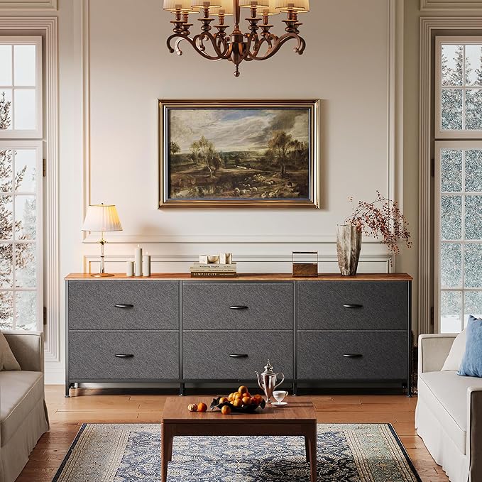 Huuger 63 Inch Long Dresser for Bedroom, Wide TV Stand for 55, 70 Inch TV - Image 4