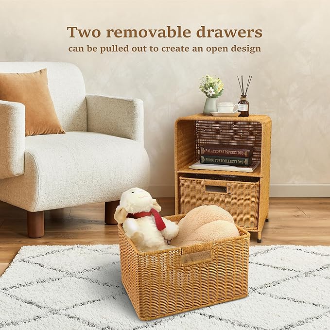 myHomeBody Wicker Nightstand - Image 4
