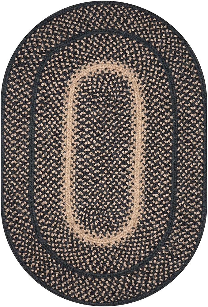 Manchester Black Braided Oval Area Rugs, 5x8' - Image 8