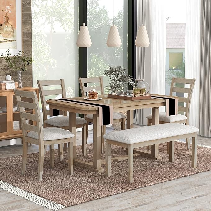 Ball & Cast 6 Piece Wood Dining Table Set - Image 2