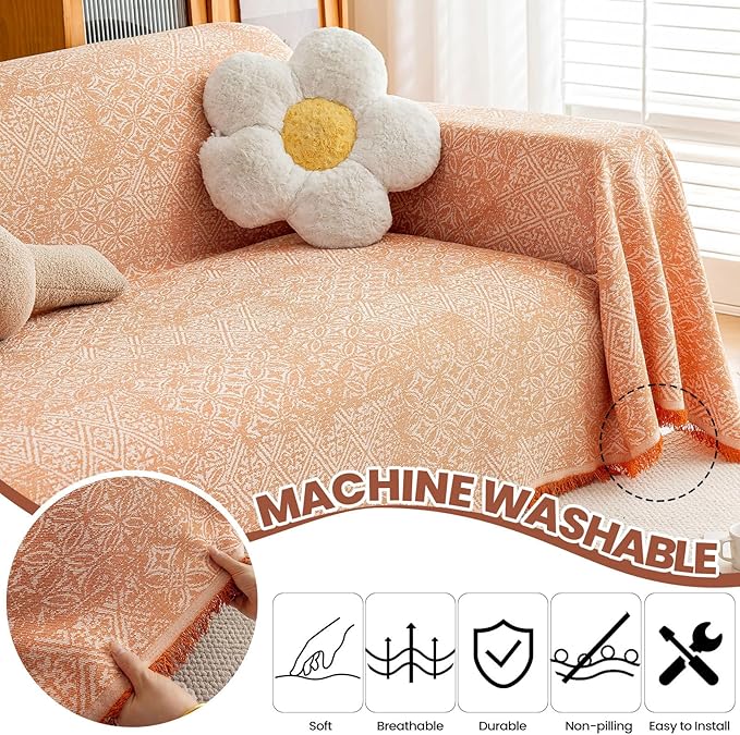 STACYPIK Boho Large Sofa Cover for Pets, Washable Dogs Protector for Living - Image 6