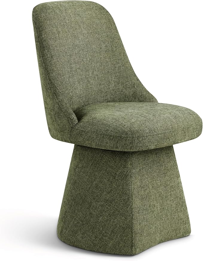 Swivel Dining Chair Mid Century Modern DeskChair High Back Upholstered Linen by Kislot