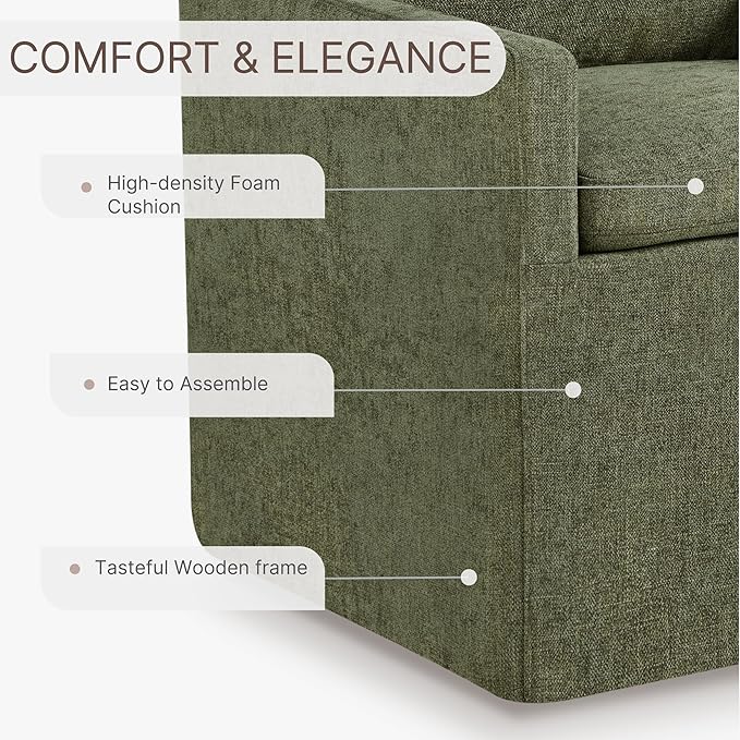 Upholstered Dining Chairs with Casters Easy Assembly Side Deskchair with Rollers - Image 6