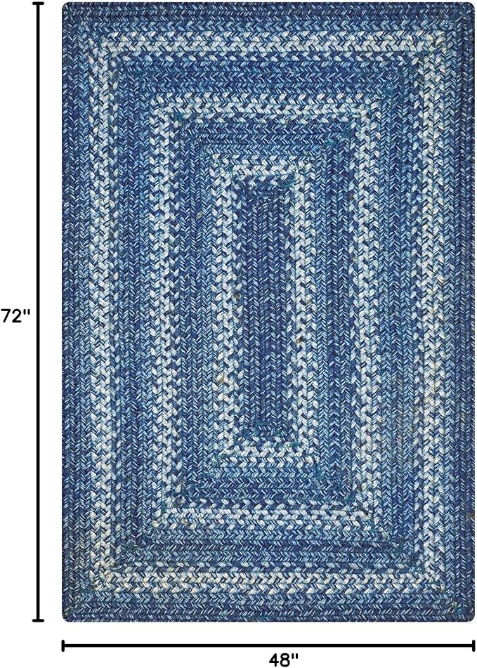 Homespice Denim Jute Blue Braided 4x6’ Rug - Image 2