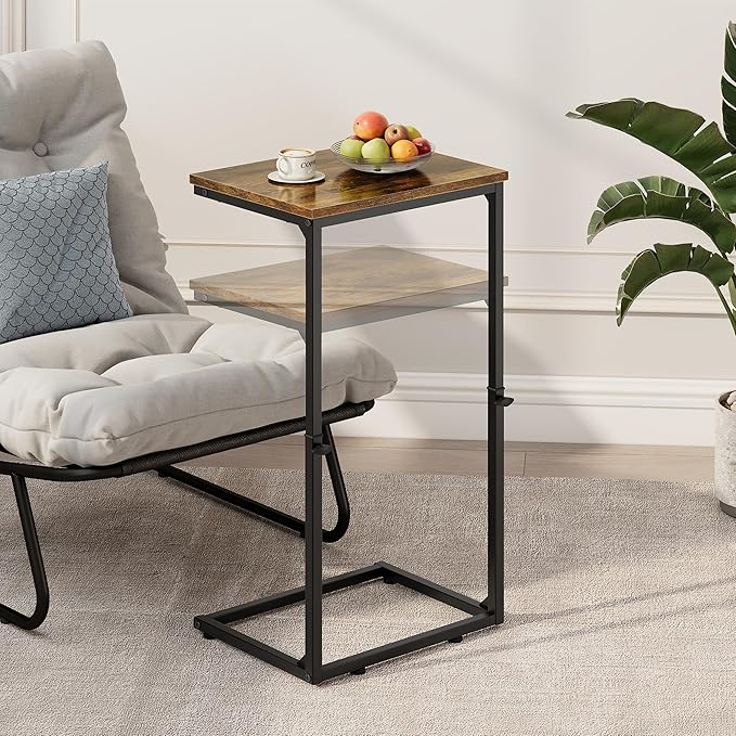 Vagusicc C Shaped End Table for Couch, 33.2'' Tall C Table Adjustable Height - Image 5