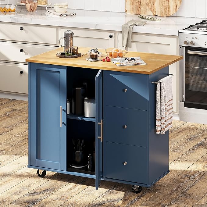 Shintenchi Rolling Kitchen Island Cart - Image 2