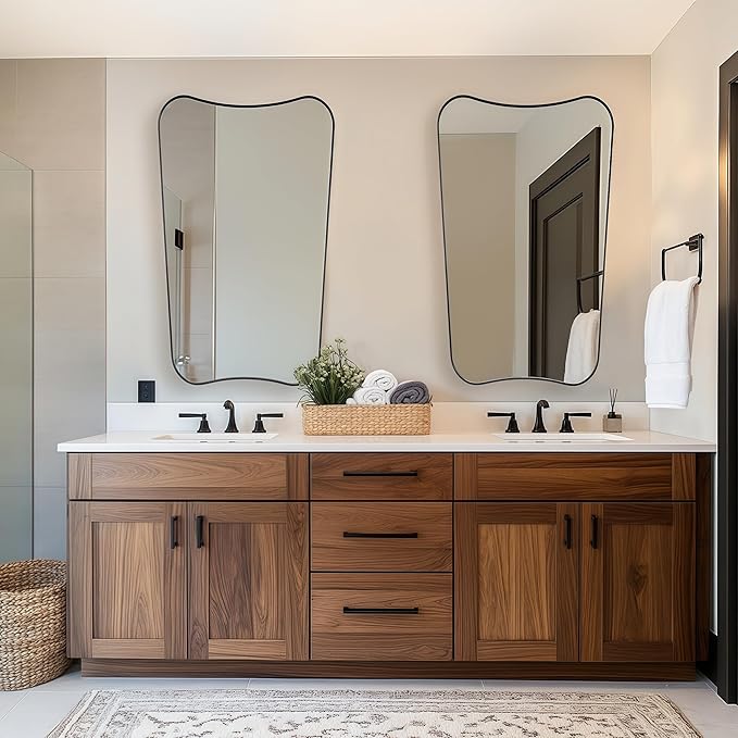 24x40 Black Mirror, Irregular Shaped Mirror - Image 7