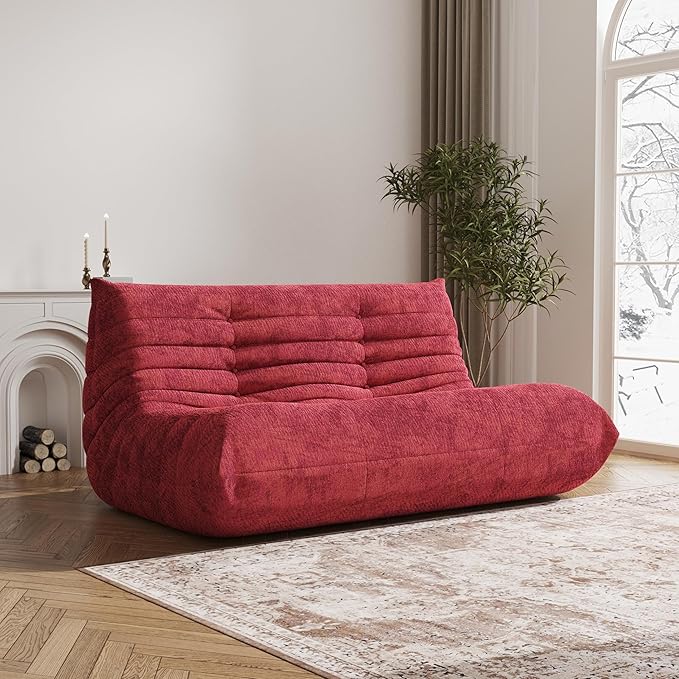 Bean Bag Chair, Loveseat Fireside Chair Bean Bag Sofa Large Bean Bag Chair by Unknown