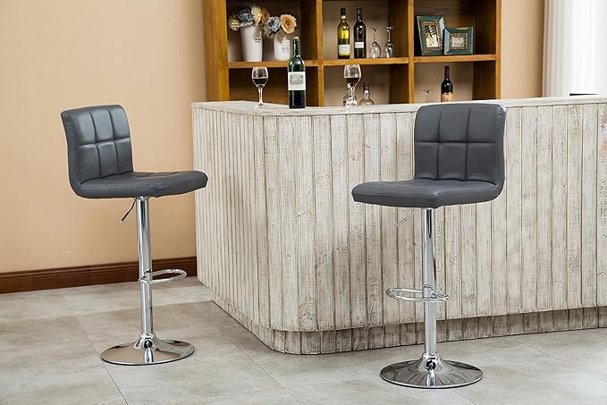 Roundhill Furniture Swivel Leather Adjustable Hydraulic Bar Stool by RoundhillFurniture