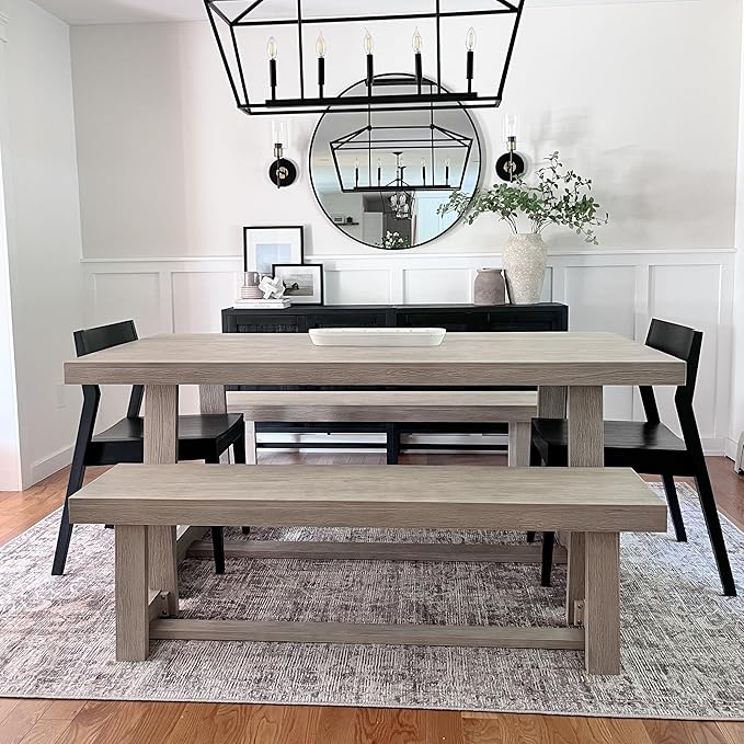 Plank+Beam 72 Inch Farmhouse Dining Table, Solid Wood Rustic Kitchen Table - Image 8
