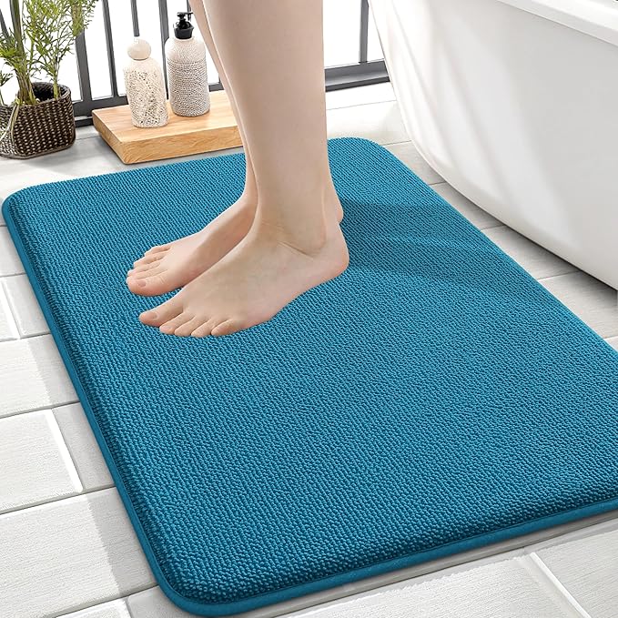 OLANLY Thick Memory Foam Bath Mat Rug 24x16, Extra Soft Absorbent Bathroom Rug by OLANLY
