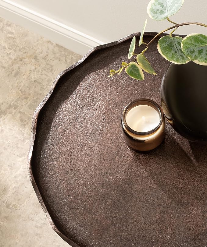 Kate and Laurel Alessia Modern Round Metal Side Table; 15 x 15 x 22; Bronze; - Image 8