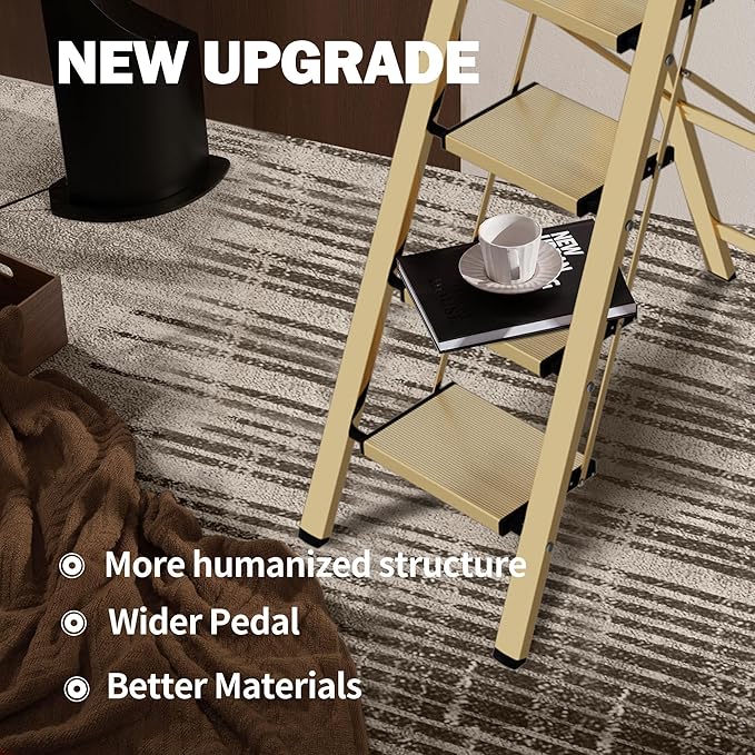5 Step Step Ladder, Lightweight Folding Step Stool - Image 5