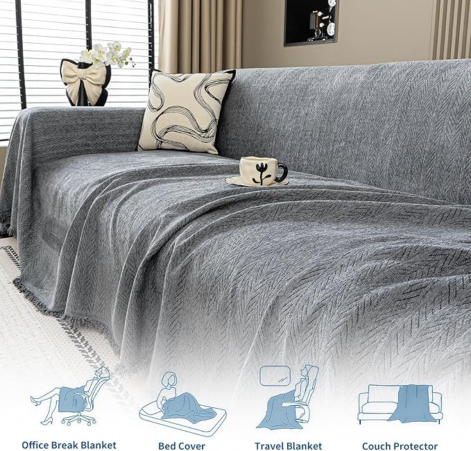 Nobildonna Sofa Cover Washable Soft Thicken Chenille Couch Cover - Image 7