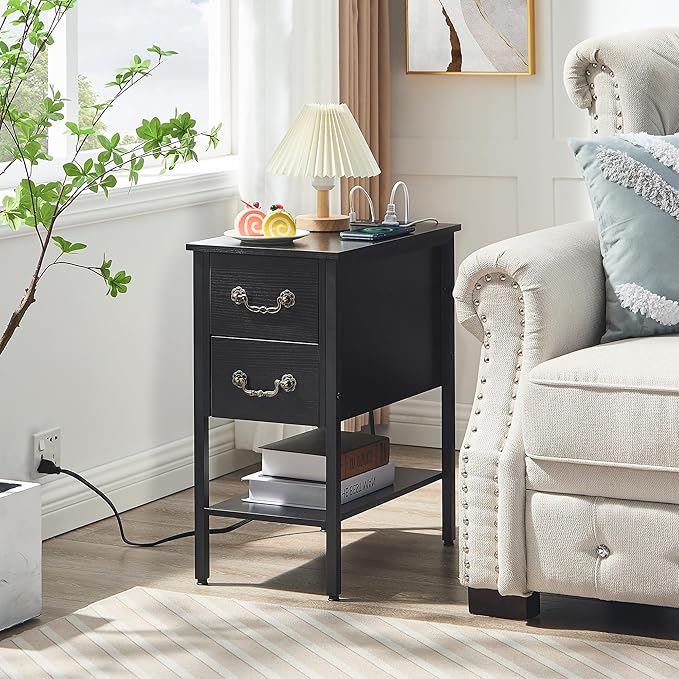 VECELO End Tables, Narrow Nightstands - Image 5