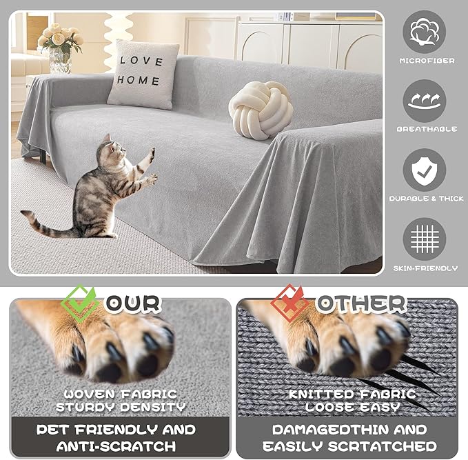 MYSKY HOME Couch Covers Couch Cover 3 Cushion Sofa, Couch Covers - Image 3