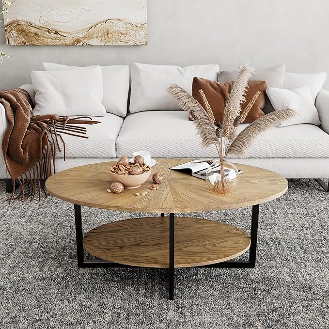 Solid Wood Oval Coffee Table - Image 4