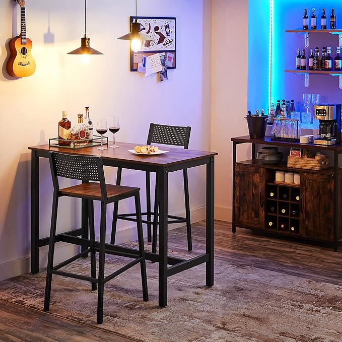VASAGLE Set of 4 Bar Stools, Counter Height Chairs - Image 7