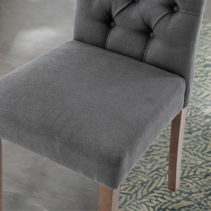 Tufted Upholstered Parsons Dining Chair Set Fabric Diner Accent Stylish Modern - Image 7