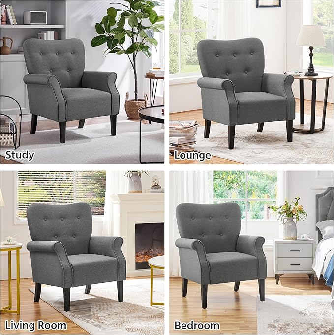 Yaheetech Modern Armchair, Mid Century Accent Chair - Image 5