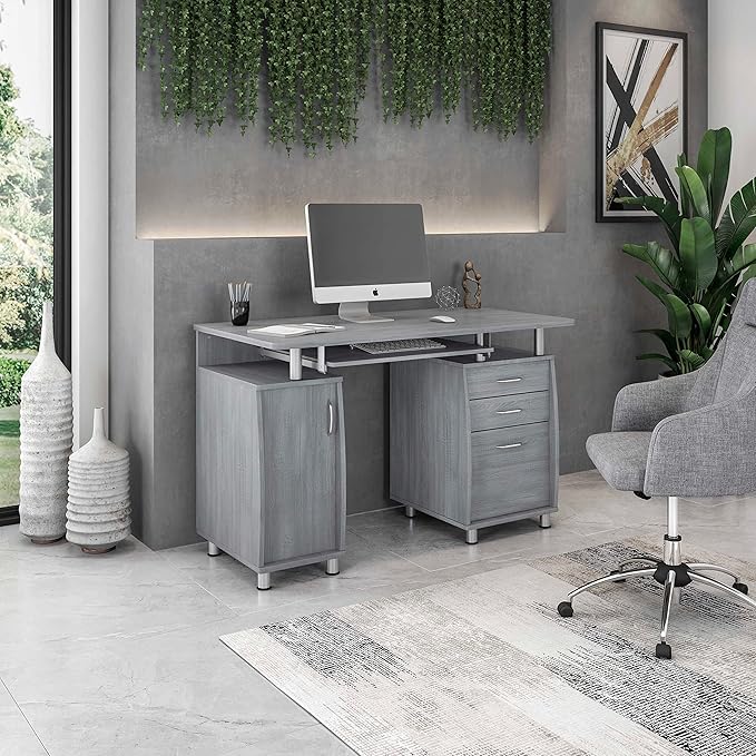47.5'' Computer Desk with File Cabinet and Drawers, Storage Cabinet with - Image 2