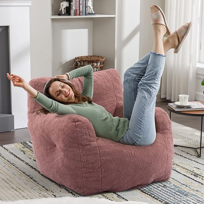Recaceik Large Bean Bag Chairs, Tufted Soft Stuffed Bean Bag Chair - Image 6