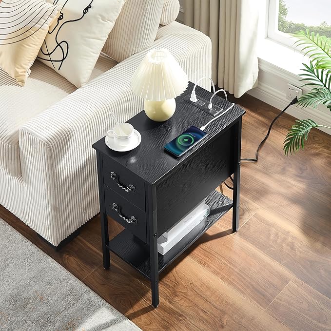 VECELO End Tables, Narrow Nightstands - Image 7