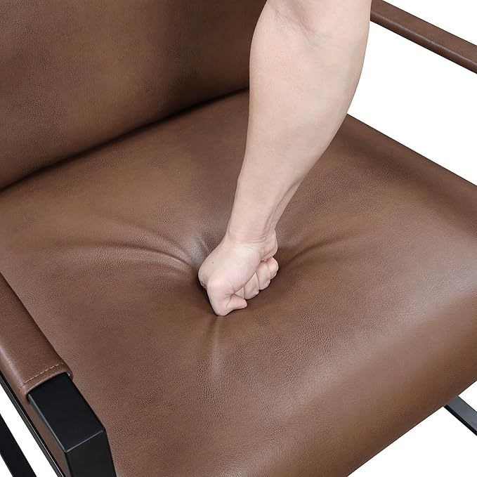 Lexicon Modern Accent Chair, Faux Leather Upholstered Living Room Chair - Image 9