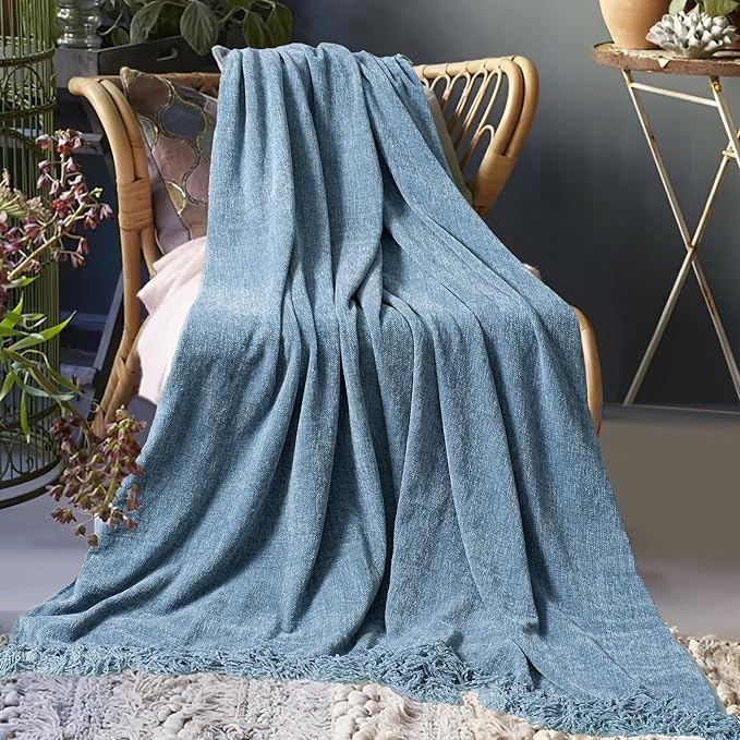 Chenille Throw Blanket for Couch 50"X 60", Soft Cozy Throws - Image 8