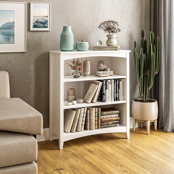 Shaker Style 3 Shelf Bookcase / Solid Wood / 36" High / Adjustable Shelving / - Image 7