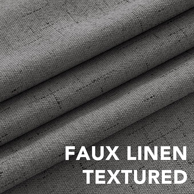 H.VERSAILTEX Linen Blackout Curtains 84 Inches Long 100% Absolutely Blackout - Image 4