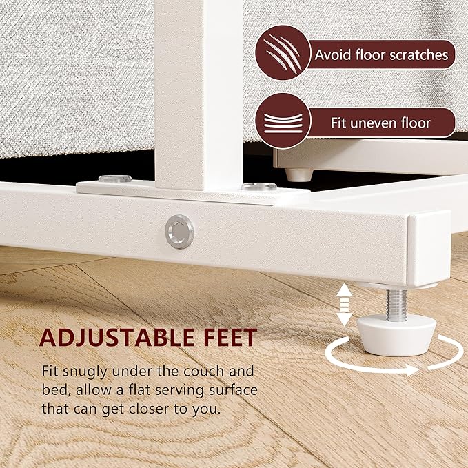 C Shaped End Table, Side Table for Sofa, Small TV Tray, Couch Table - Image 4