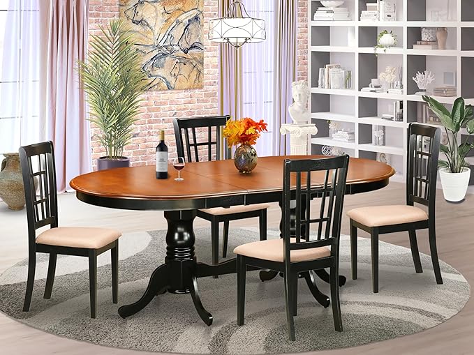 East West Furniture PLNI5-BCH-C 5 Piece Dining Table Set - Image 2