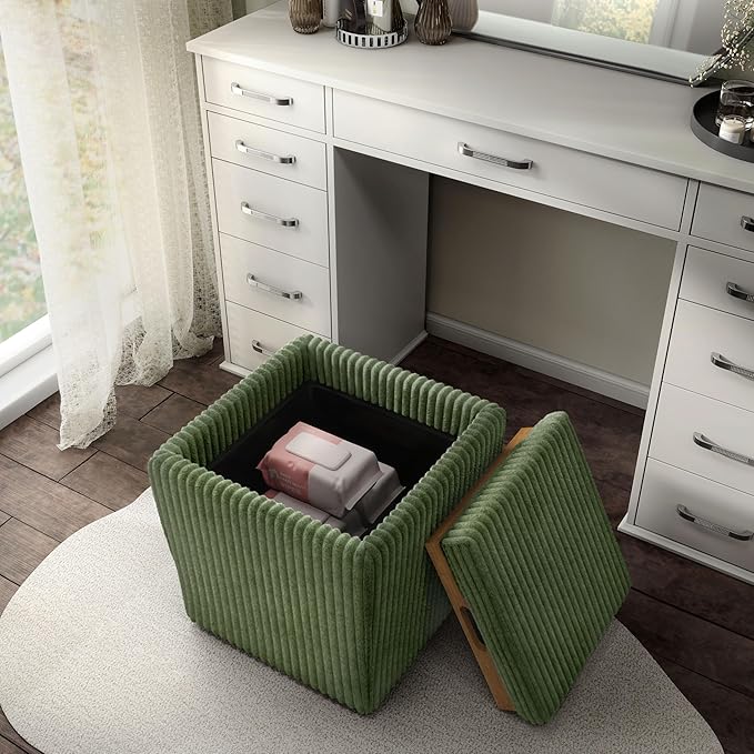 Furniture of America Lennox Modern Chenille 17-inch Square Storage Ottoman - Image 11