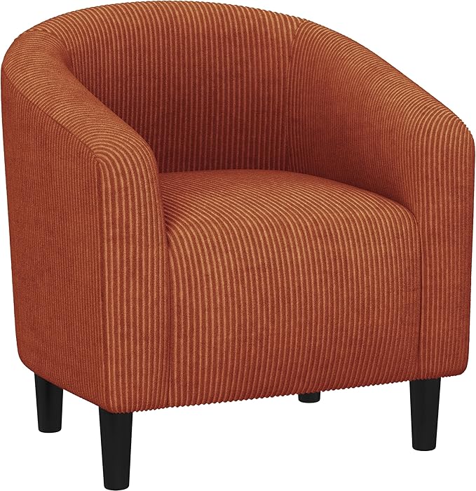 Yaheetech Accent Barrel Chair, Corduroy Fabric Club Chair, Furry Sherpa Elegant by Yaheetech