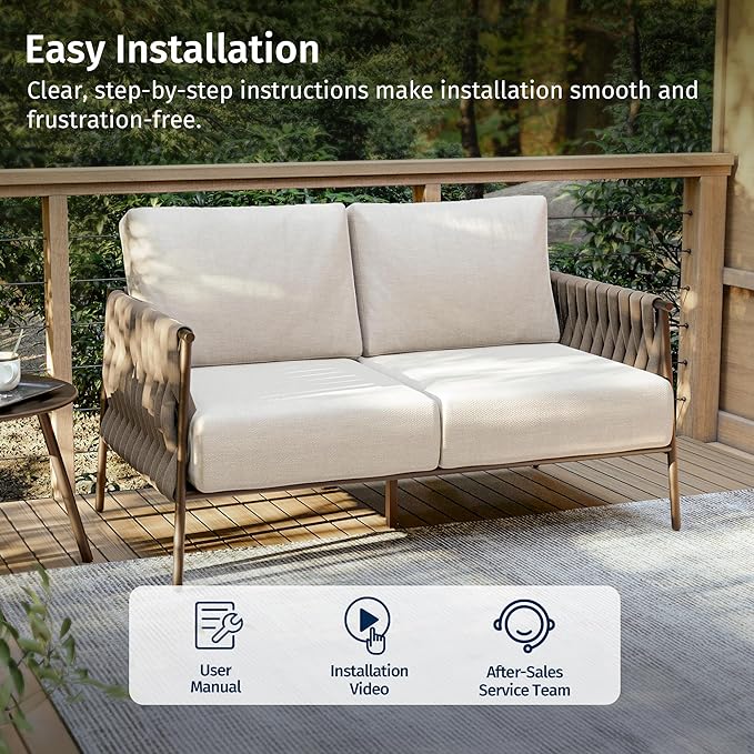 EAST OAK Outdoor Furniture | Life Chatter Loveseat | 2 Seater Sofa - Image 8