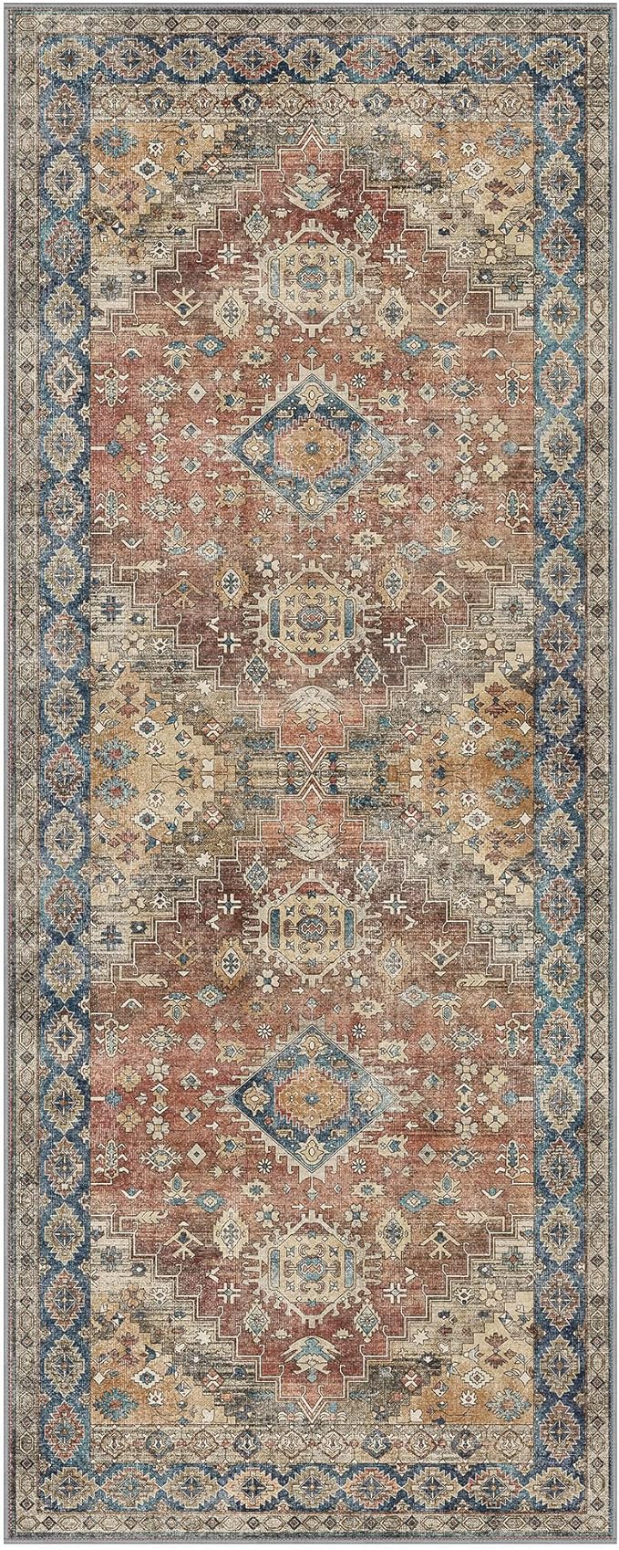GENIMO Runner Rug 2x5 Non Slip Machine Washable Vintage Hallway Runner Rug - Image 8
