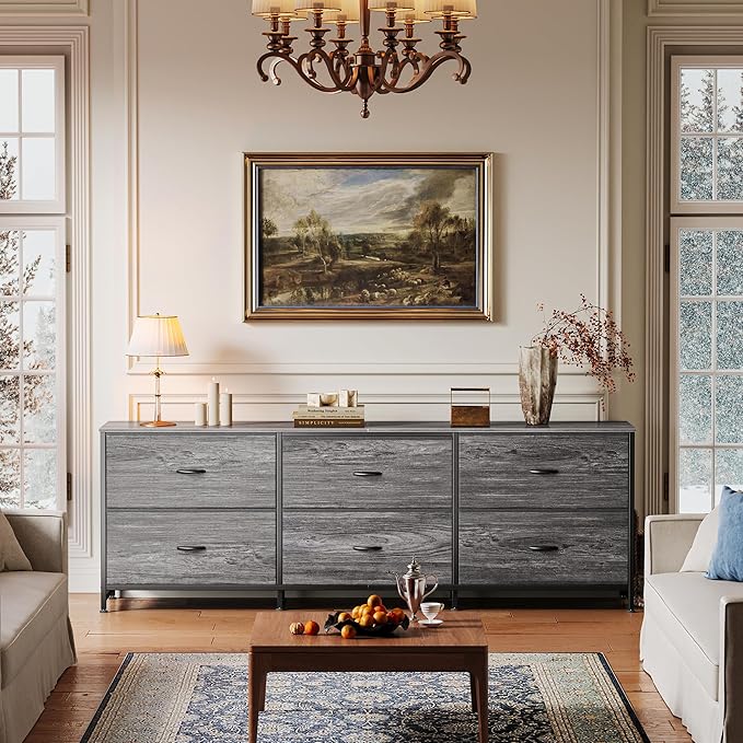 Huuger 63 Inch Long Dresser for Bedroom, Wide TV Stand for 55, 70 Inch TV - Image 4