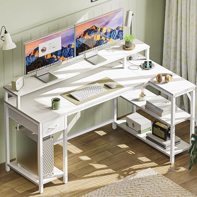 SUPERJARE 53 inch Reversible L Shaped Desk - Image 8