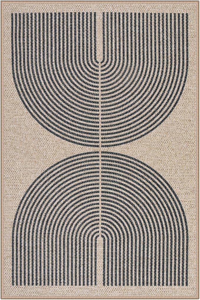 Lahome Rainbow Easy Jute Rug, 2x3 Farmhouse Kitchen Rugs Non Slip Washable - Image 7