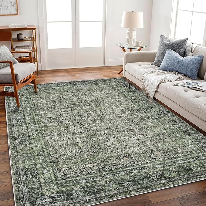 Area Rug 6'x9' Washable Vintage Traditional Floor Cover Thin Retro Kitchen by CHAMPLANT