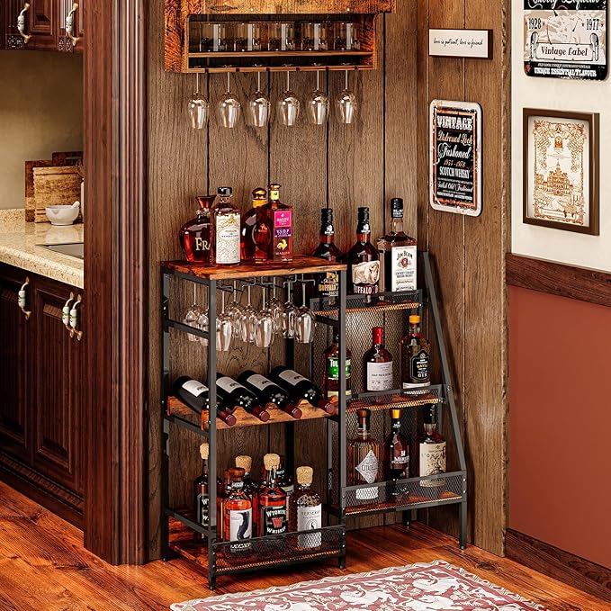 Versatile Liquor Stand for Home Bar, Wine Rack Freestanding Floor, Mini Bar - Image 4