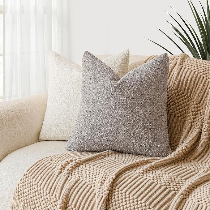 Foindtower Pack of 2, Decorative Textured Boucle Throw Pillow Covers Accent - Image 5