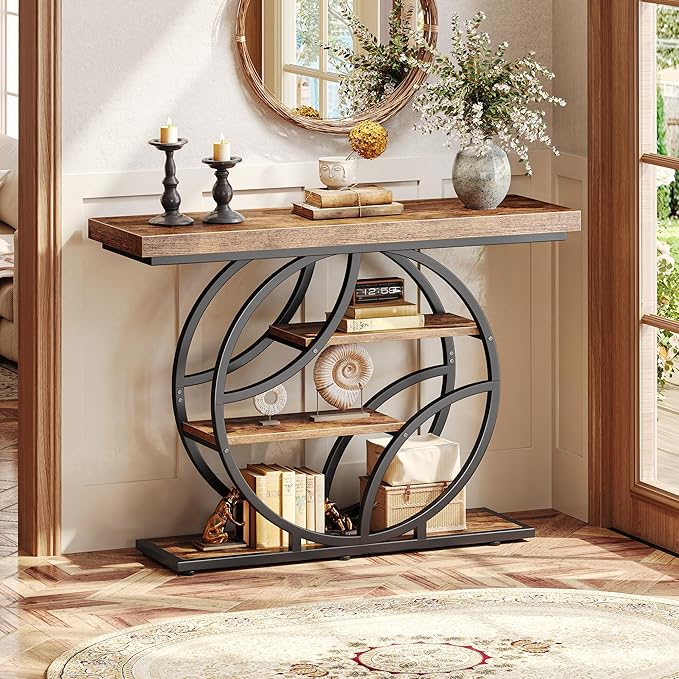 Huuger 41.3 Inch Entryway Table, Industrial Console Sofa Table - Image 3
