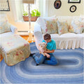 Homespice Denim Jute Blue 4x6' Braided Rugs Oval Rugs by Homespice