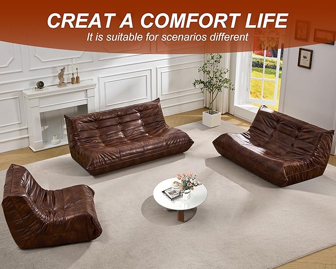 Hobestluk Bean Bag Chair Giant Bean Bag Sofa 3 Seater Bean Bag Chairs - Image 7