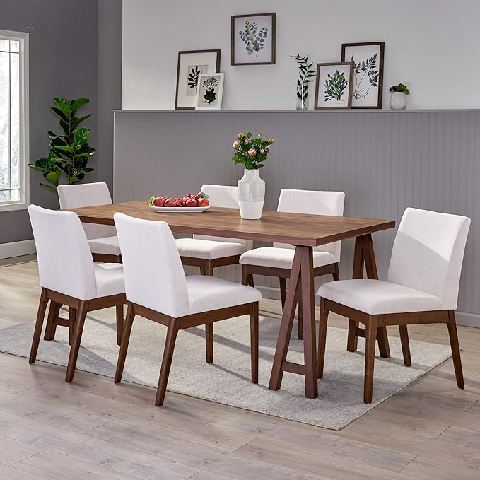 Christopher Knight Home Benson Mid-Century Modern 7 Piece Dining Set, Light - Image 2